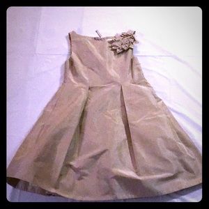 J. Crew Crewcuts girl’s taupe silk taffeta dress